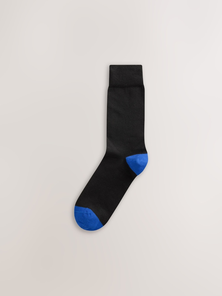 Black Bright Spot Stripe Footbed Value Cotton Rich Socks - Image 2 of 15 Black Bright Spot Stripe Footbed Value Cotton Rich Socks - Image 2 of 15