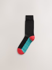 Black Bright Spot Stripe Footbed Value Cotton Rich Socks - Image 7 of 15