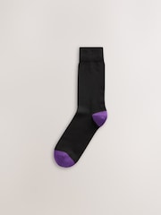 Black Bright Spot Stripe Footbed Value Cotton Rich Socks - Image 8 of 15