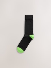 Black Bright Spot Stripe Footbed Value Cotton Rich Socks - Image 9 of 15