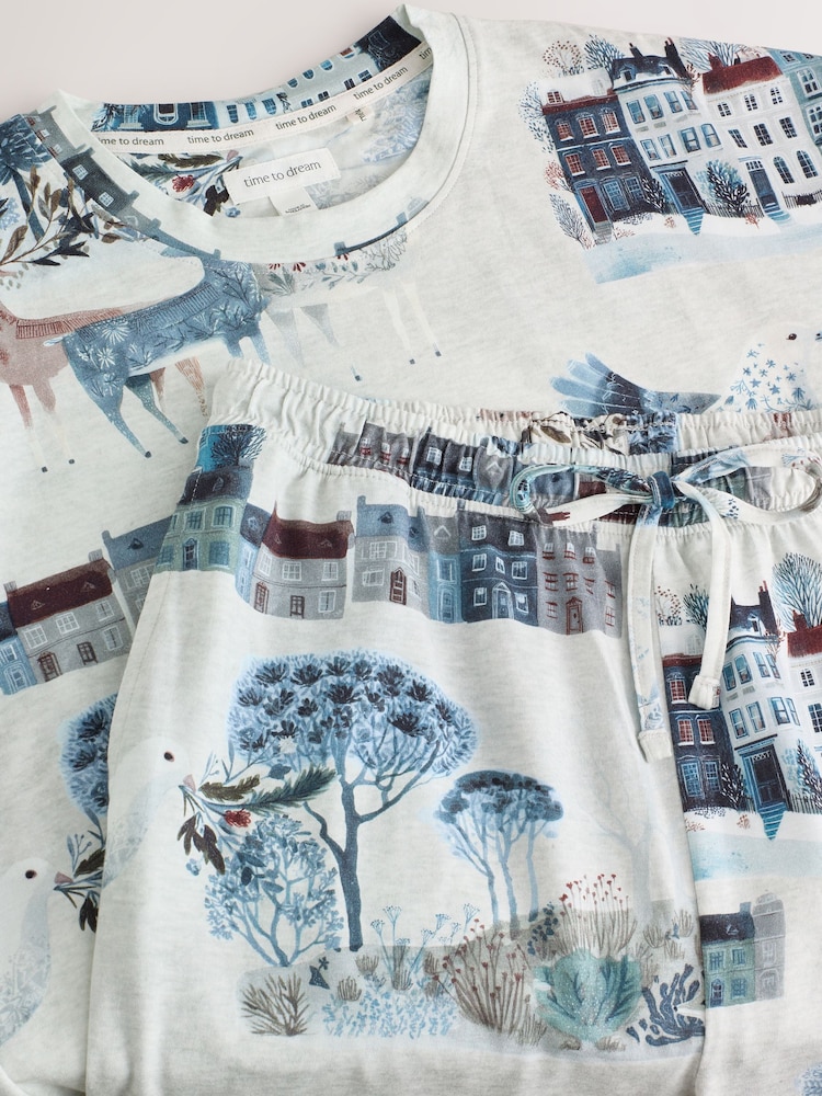 Oatmeal Scene Long Sleeve Pyjamas - Image 2 of 3 Oatmeal Scene Long Sleeve Pyjamas - Image 2 of 3