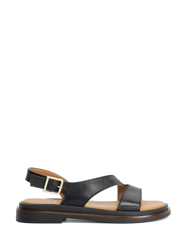 Dune London Black Leather Larko Casual Sandals - Image 1 of 5 Dune London Black Leather Larko Casual Sandals - Image 1 of 5
