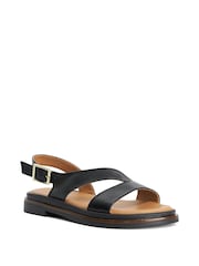 Dune London Black Leather Larko Casual Sandals - Image 2 of 5