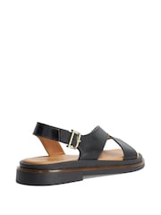 Dune London Black Leather Larko Casual Sandals - Image 3 of 5