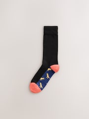 Black Dinosaur Bright Footbed Cotton Rich Socks - Image 7 of 10
