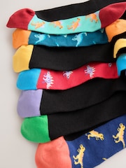 Black Dinosaur Bright Footbed Cotton Rich Socks - Image 9 of 10