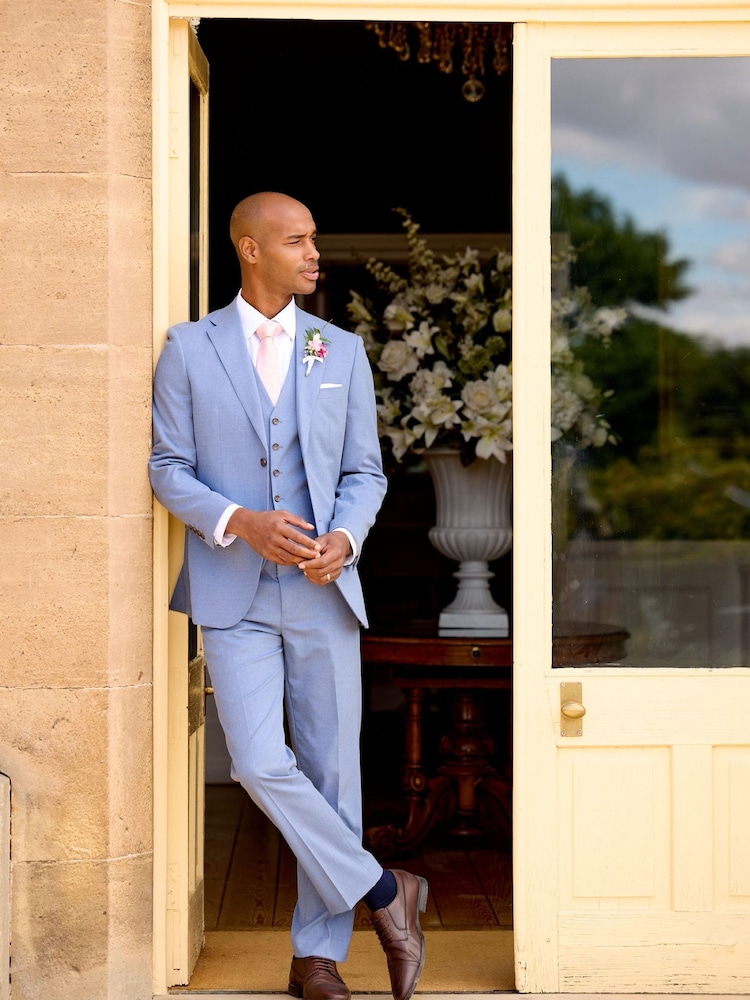 Skopes Blue Tailored Fit Caspian Stretch Suit Trousers - Image 1 of 5