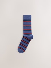 Red/ Green Preppy Block Stripe Pattern Socks 5 Pack - Image 4 of 8