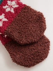 Reindeer Fluffy Novelty Socks in Box 1 Pack - Image 8 of 8