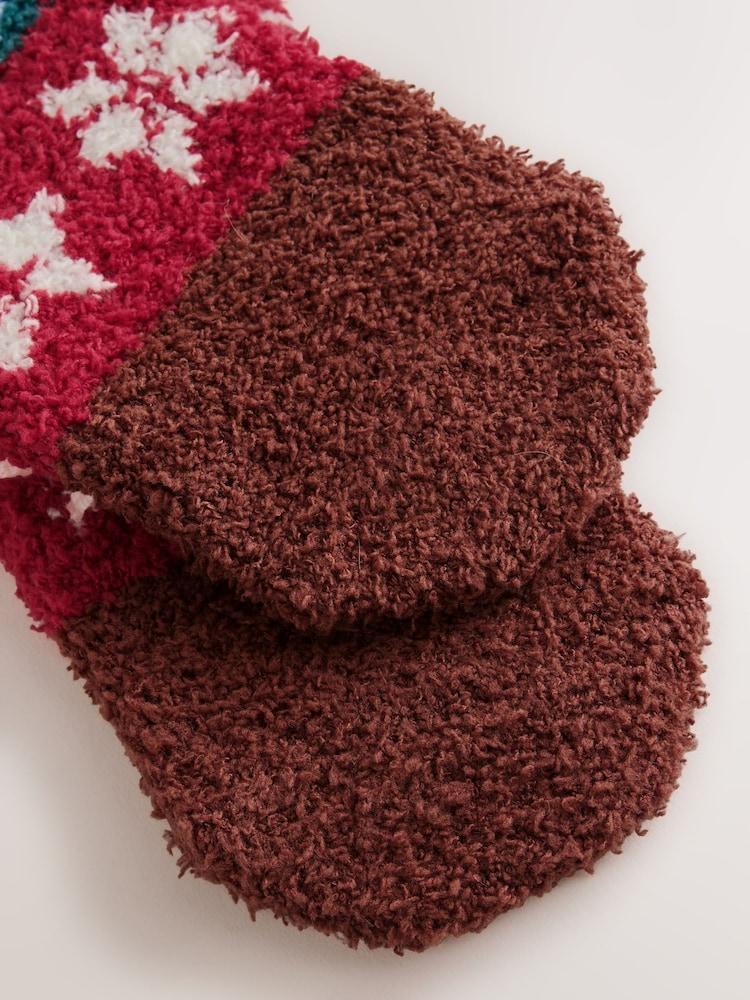 Reindeer Fluffy Novelty Socks in Box 1 Pack - Image 8 of 8
