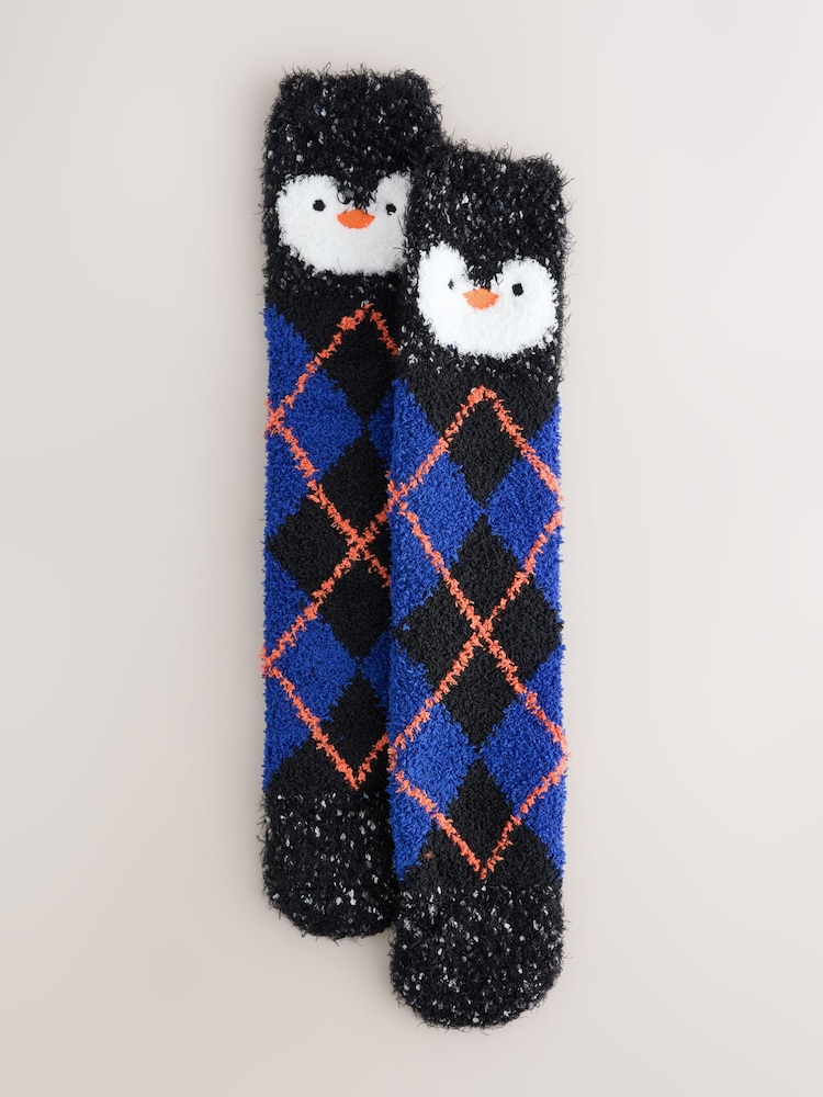 Penguin Fluffy Novelty Socks in Box 1 Pack - Image 7 of 7