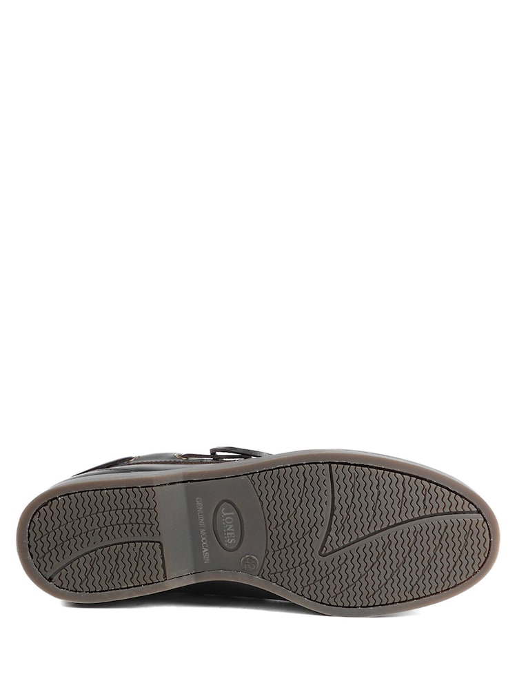 Jones Bootmaker Dark Brown Regular Fit Parsons Leather Boat Shoes - Image 5 of 5