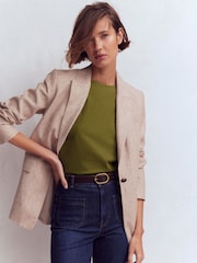 Boden Green Button Detail T-Shirt - Image 4 of 5