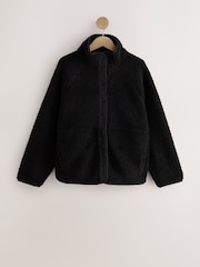 Black Button Through Borg Fleece - Image 1 of 3