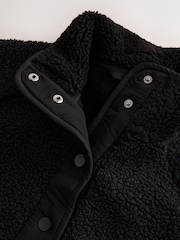 Black Button Through Borg Fleece - Image 2 of 3