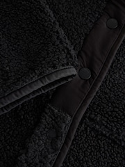 Black Button Through Borg Fleece - Image 3 of 3