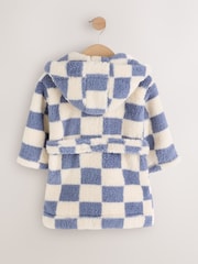 Blue/Ecru Checkerboard Fleece Robe (9mths-8yrs) - Image 2 of 5