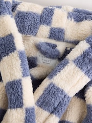 Blue/Ecru Checkerboard Fleece Robe (9mths-8yrs) - Image 3 of 5