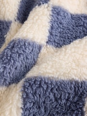 Blue/Ecru Checkerboard Fleece Robe (9mths-8yrs) - Image 5 of 5