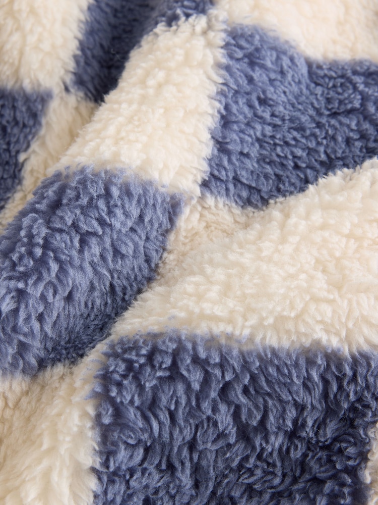 Blue/Ecru Checkerboard Fleece Robe (9mths-8yrs) - Image 5 of 5