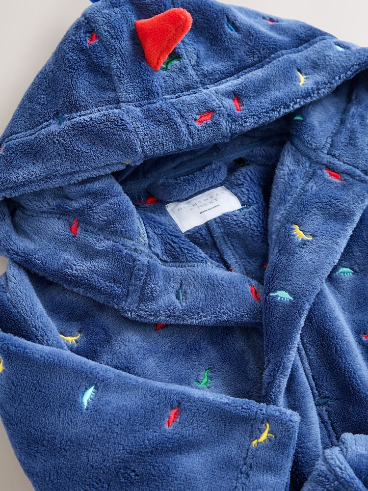 Blue Dino Fleece Robe (9mths-8yrs) - Image 4 of 4 Blue Dino Fleece Robe (9mths-8yrs) - Image 4 of 4