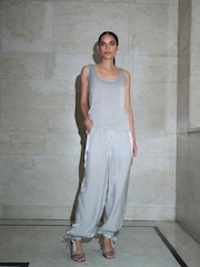 Silver Metallic Balloon Leg Trousers - Image 2 of 7