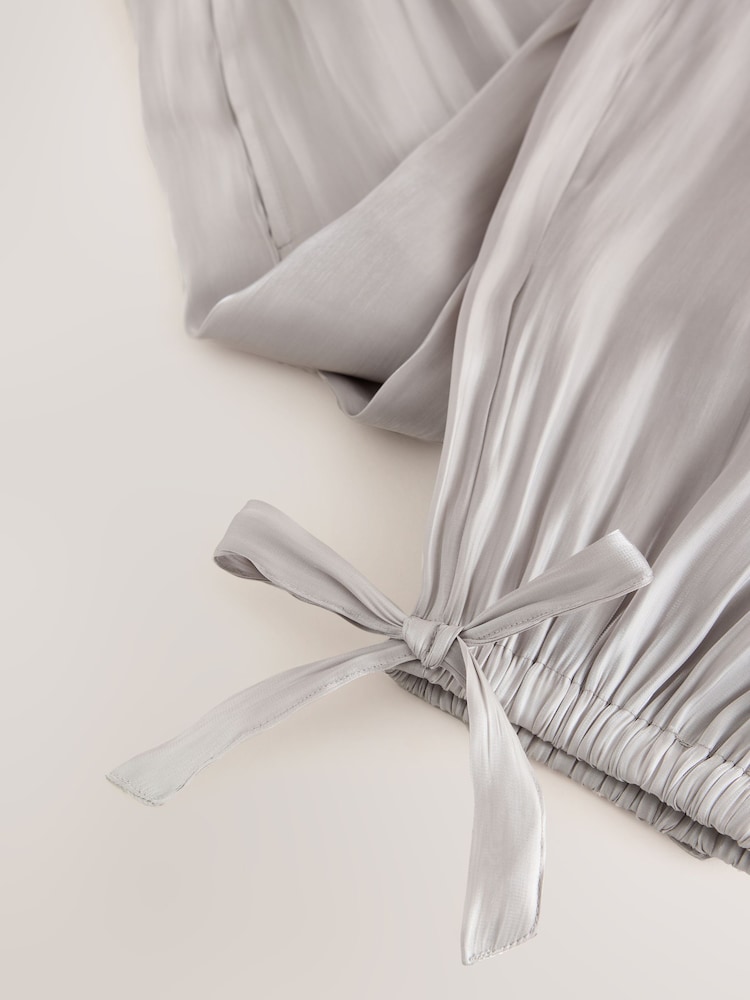 Silver Metallic Balloon Leg Trousers - Image 7 of 7 Silver Metallic Balloon Leg Trousers - Image 7 of 7