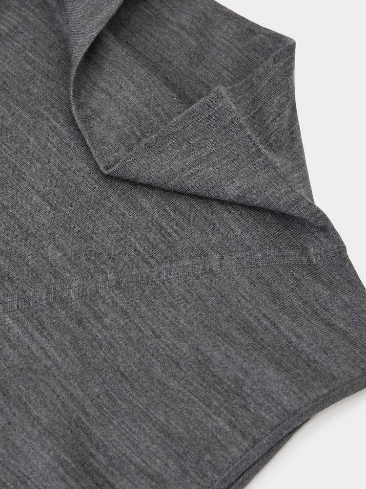 Reiss Dark Charcoal Grey Honey Wool Funnel-Neck Sleeveless Knit Top - Image 6 of 6 Reiss Dark Charcoal Grey Honey Wool Funnel-Neck Sleeveless Knit Top - Image 6 of 6