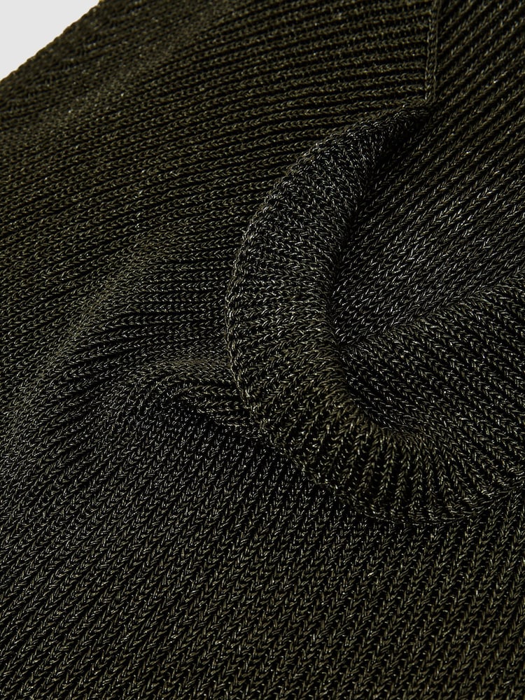 Reiss Green Simone Cowl-Neck Metallic-Knit Sleeveless Top - Image 6 of 6 Reiss Green Simone Cowl-Neck Metallic-Knit Sleeveless Top - Image 6 of 6