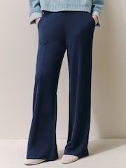 Navy Blue/Khaki Green Jersey Wide Leg Joggers 2 Pack - Image 2 of 9