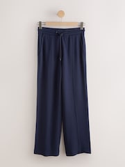 Navy Blue/Khaki Green Jersey Wide Leg Joggers 2 Pack - Image 7 of 9