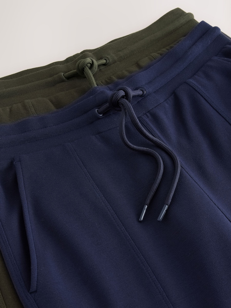 Navy Blue/Khaki Green Jersey Wide Leg Joggers 2 Pack - Image 9 of 9 Navy Blue/Khaki Green Jersey Wide Leg Joggers 2 Pack - Image 9 of 9