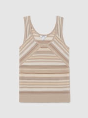 Reiss Dark Neutral Miriam Striped Knit Scoop-Neck Vest - Image 2 of 7