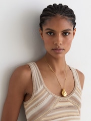 Reiss Dark Neutral Miriam Striped Knit Scoop-Neck Vest - Image 6 of 7