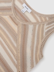 Reiss Dark Neutral Miriam Striped Knit Scoop-Neck Vest - Image 7 of 7