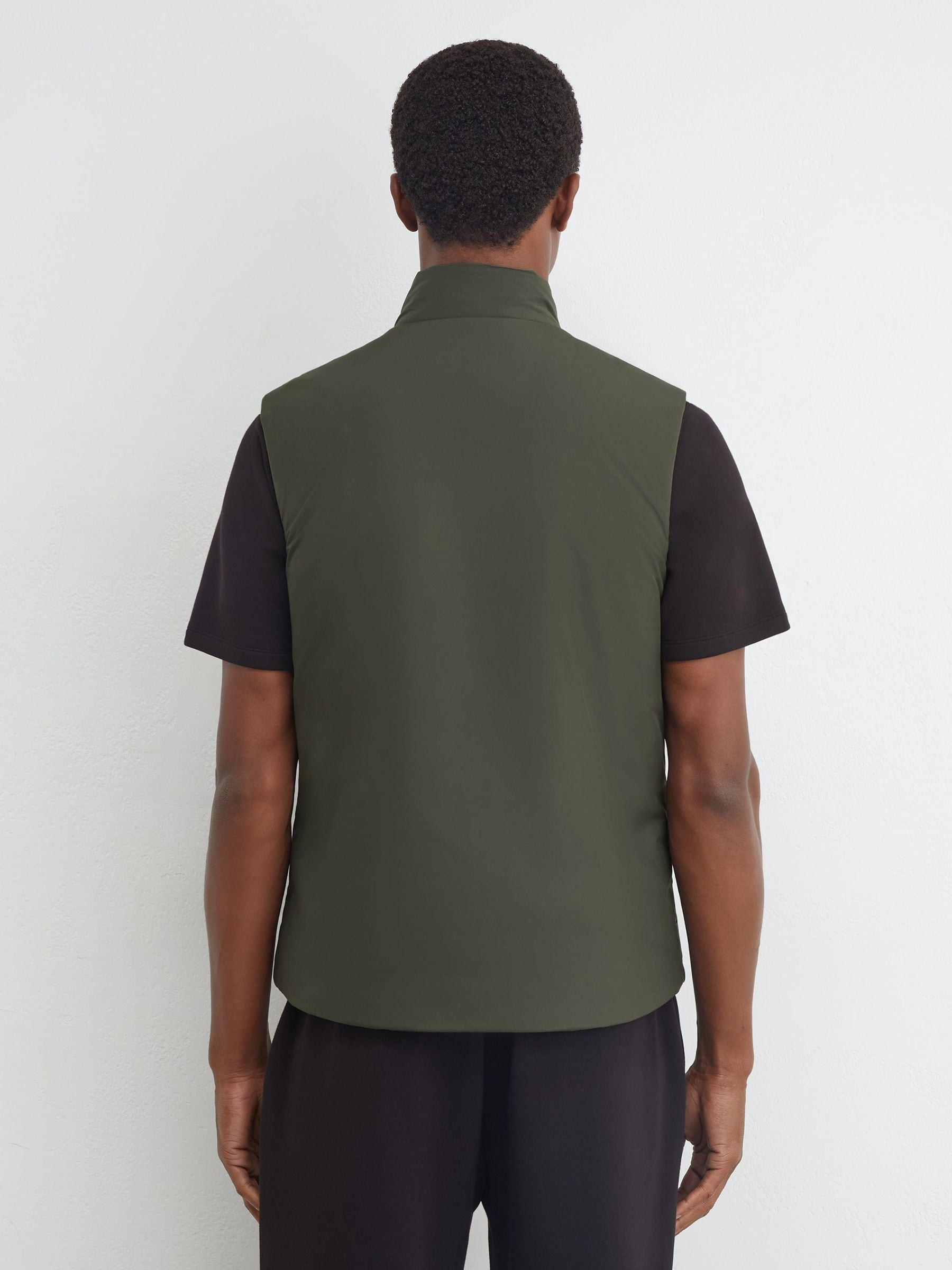 Buy Reiss Olive Green Axel Technical Padded Zip-Through Gilet from