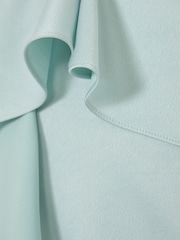 Reiss Aqua Blue Hanna Satin Sleeveless Frill-Detail Top - Image 7 of 7