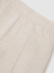 Reiss Neutral Marl Jemma Petite Premium Interlock Wide-Leg Joggers - Image 8 of 9