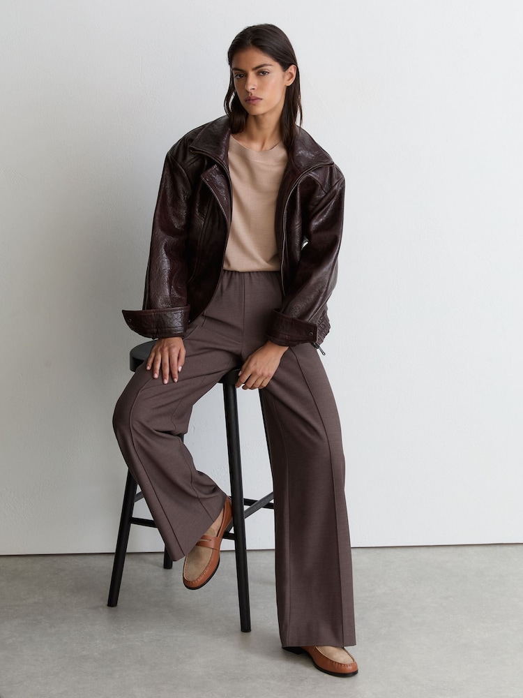 Reiss Tan Kallie Leather and Suede Penny Loafers - Image 2 of 5 Reiss Tan Kallie Leather and Suede Penny Loafers - Image 2 of 5