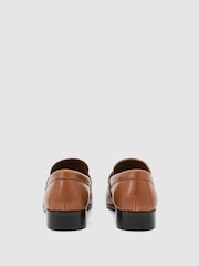 Reiss Tan Kallie Leather and Suede Penny Loafers - Image 4 of 5