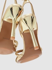 Gold - Reiss Annabelle Leather Link-Strap Stiletto Sandals - Bild 5 von 6