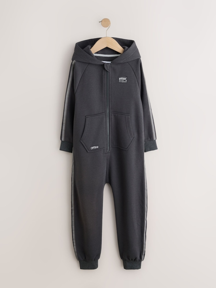 Grey Offline Side Stripe Fleece All-In-One (3-16yrs) - Image 1 of 4