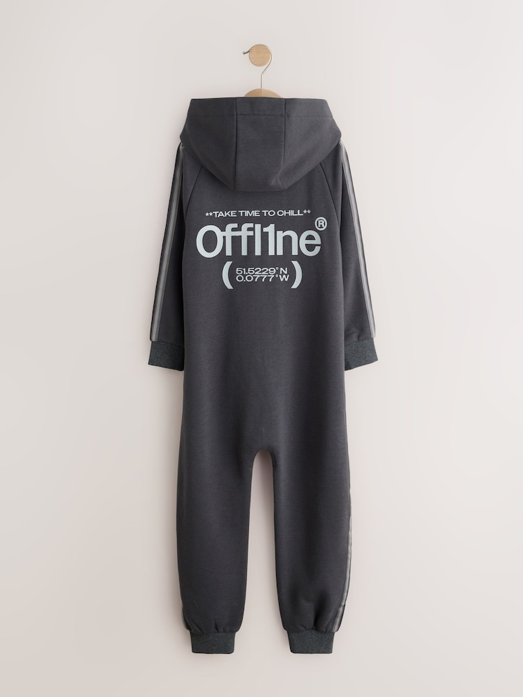 Grey Offline Side Stripe Fleece All-In-One (3-16yrs) - Image 2 of 4