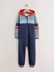 Blue/Grey Colourblock - Fleece All-In-One (3-16il) - 4şəkildən 1 şəkil