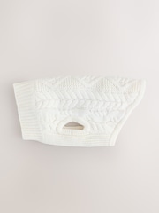 Ecru Cable Knit Dog Jumper With Wool - Image 2 of 5