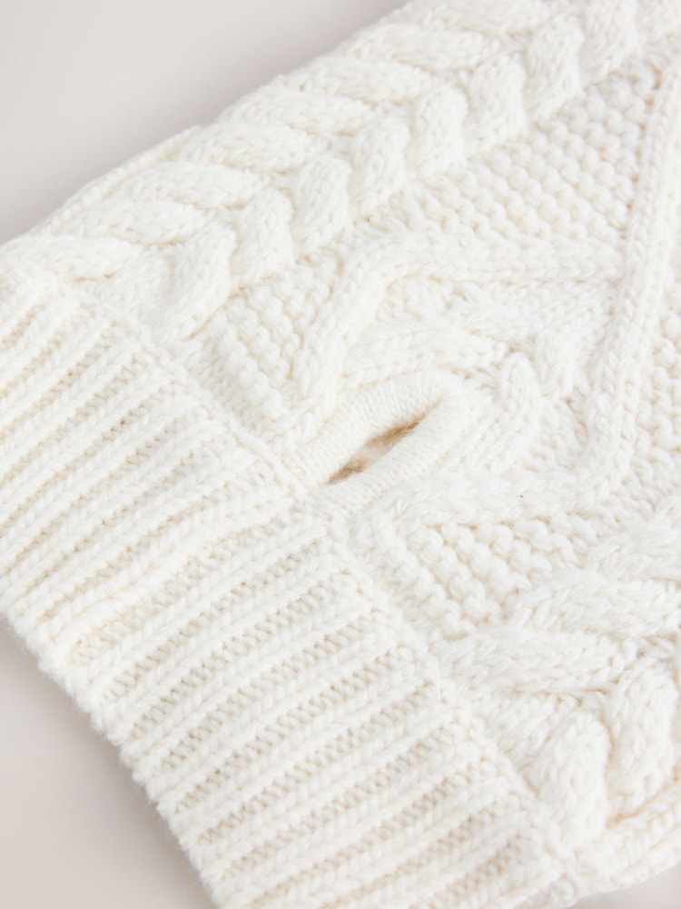Ecru Cable Knit Dog Jumper With Wool - Image 5 of 5 Ecru Cable Knit Dog Jumper With Wool - Image 5 of 5