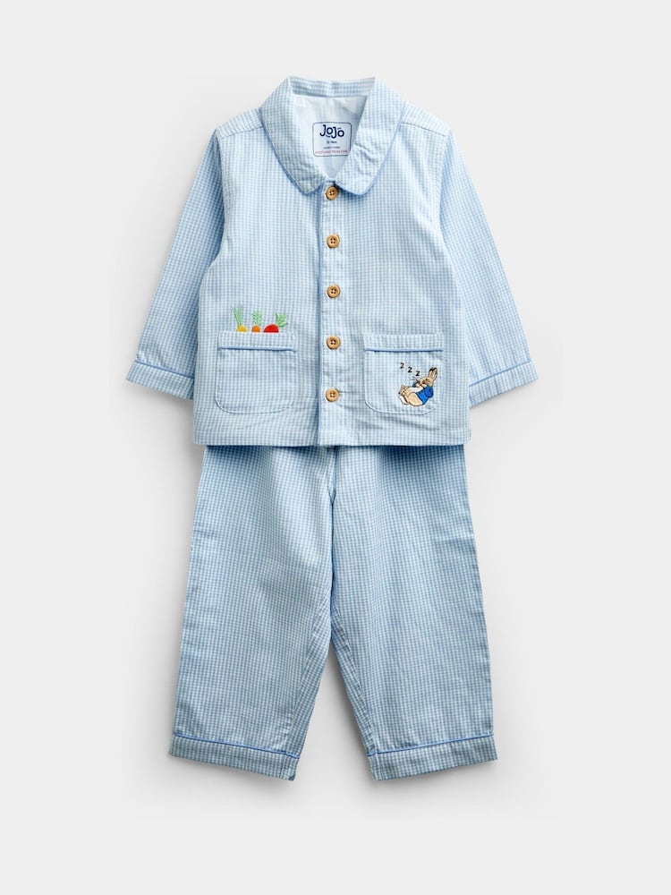JoJo Maman Bébé Peter Rabbit Gingham Woven Pyjamas - Slika 1 od 7 JoJo Maman Bébé Peter Rabbit Gingham Woven Pyjamas - Slika 1 od 7