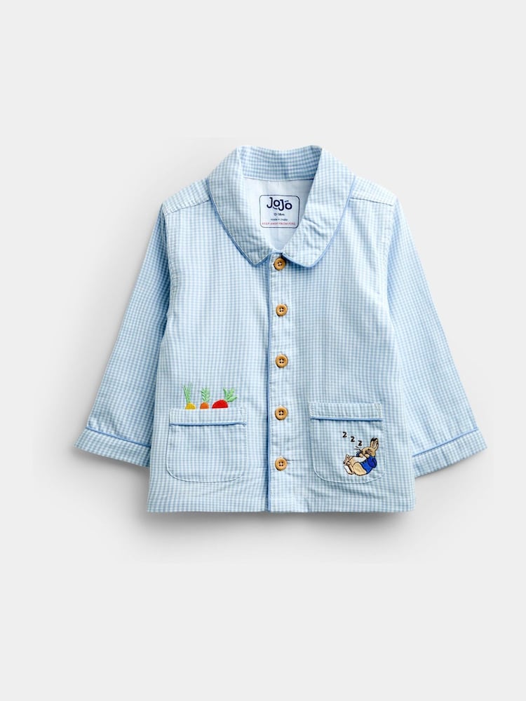 JoJo Maman Bébé Peter Rabbit Gingham Woven Pyjamas - Slika 2 od 7 JoJo Maman Bébé Peter Rabbit Gingham Woven Pyjamas - Slika 2 od 7