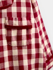 JoJo Maman Bébé Burgundy Gingham Woven All-In-One Pyjamas - Image 5 of 6
