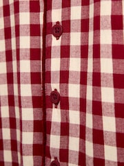 JoJo Maman Bébé Burgundy Gingham Woven All-In-One Pyjamas - Image 6 of 6